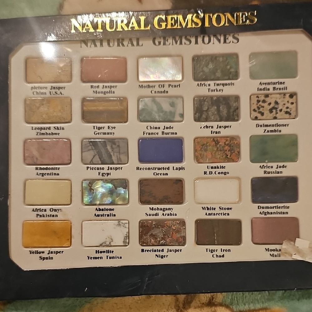 Natural Gemstones Display Chart Board